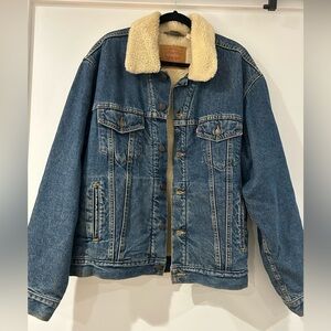 Levi’s Vintage Denim Trucker Jean Jacket Sherpa Men’s Large 70520-0315